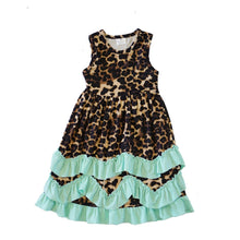 Mint Leopard Ruffle Dress - ARIA KIDS