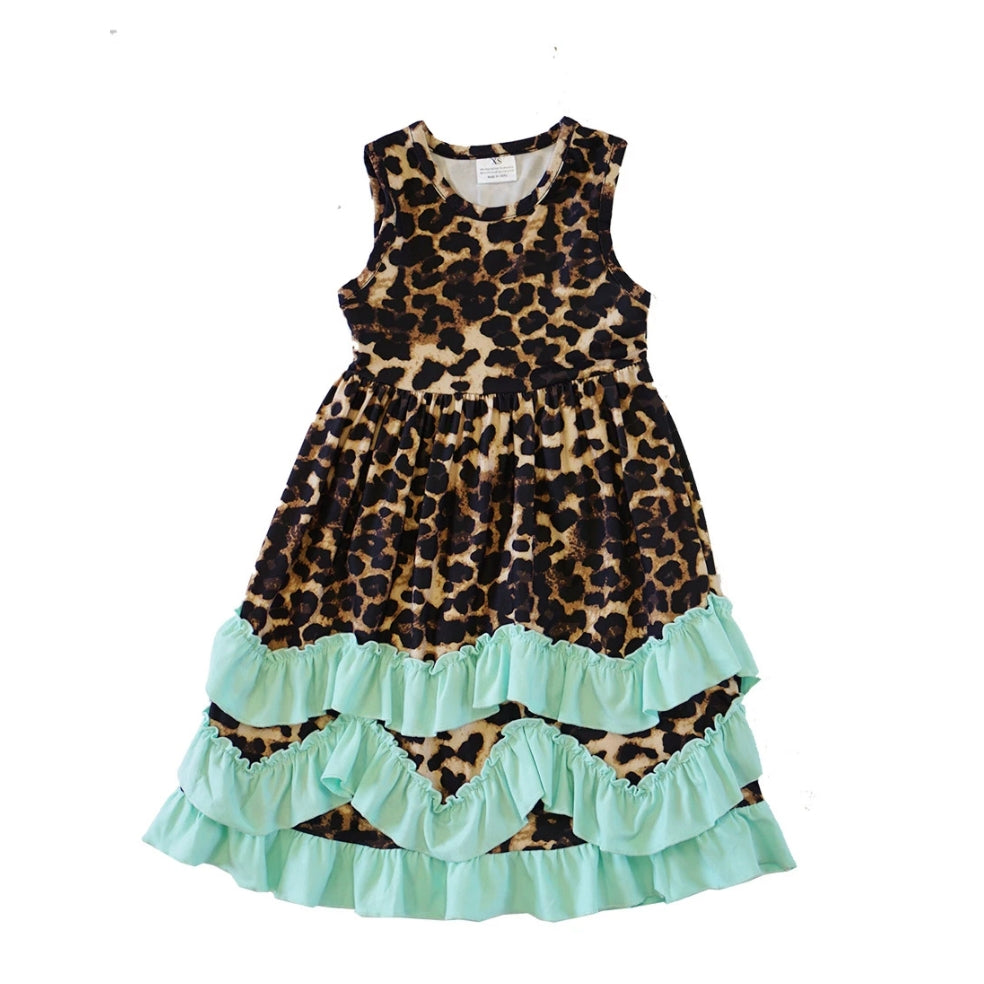Mint Leopard Ruffle Dress – ARIA KIDS Mint Leopard Ruffle Dress – ARIA KIDS