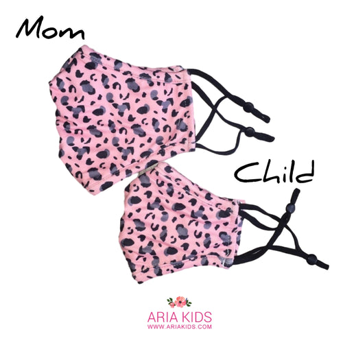 Mommy & Me - Pink Leopard Face Mask - ARIA KIDS