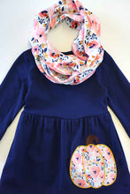 Navy & Pink Floral Pumpkin Pants 2-Piece Set - ARIA KIDS