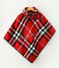 Girls Size - ARIA Plaid Collared Poncho - in 4 Colors - ARIA KIDS