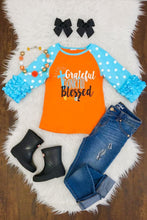 *WHOLESALE CLEARANCE BUNDLE - Grateful Thankful Blessed Thanksgiving Raglan Ruffle Shirt - ARIA KIDS