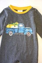 Truck Load of Pumpkins Baby Boy Grey Romper - ARIA KIDS
