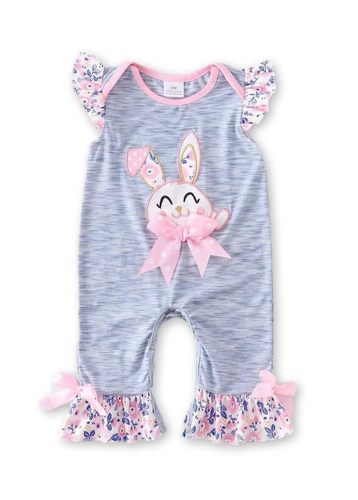 Pink & Blue Bunny Baby Romper - ARIA KIDS