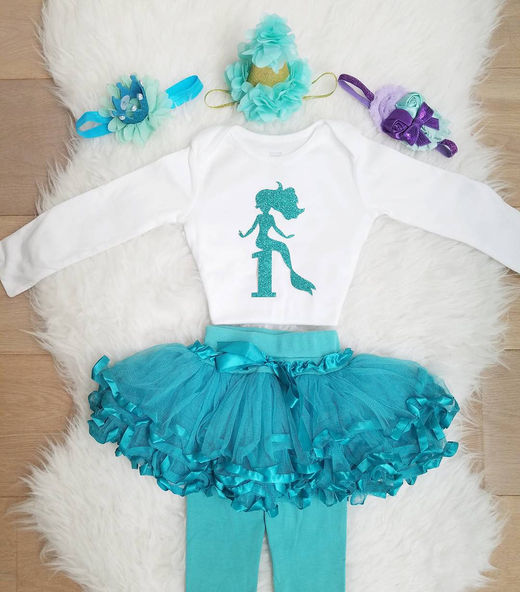 Little Mermaid 1st Birthday Baby Outfit - ARIA KIDS