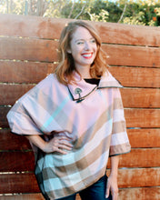 WHOLESALE BUNDLE - Adult Size - ARIA Plaid Collared Poncho - in 4 Colors - ARIA KIDS