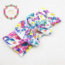 Floral Big Bow Headband - White Multi - ARIA KIDS