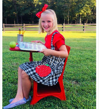 Apple Houndstooth Suspender Back to School Outfit - ARIA KIDS