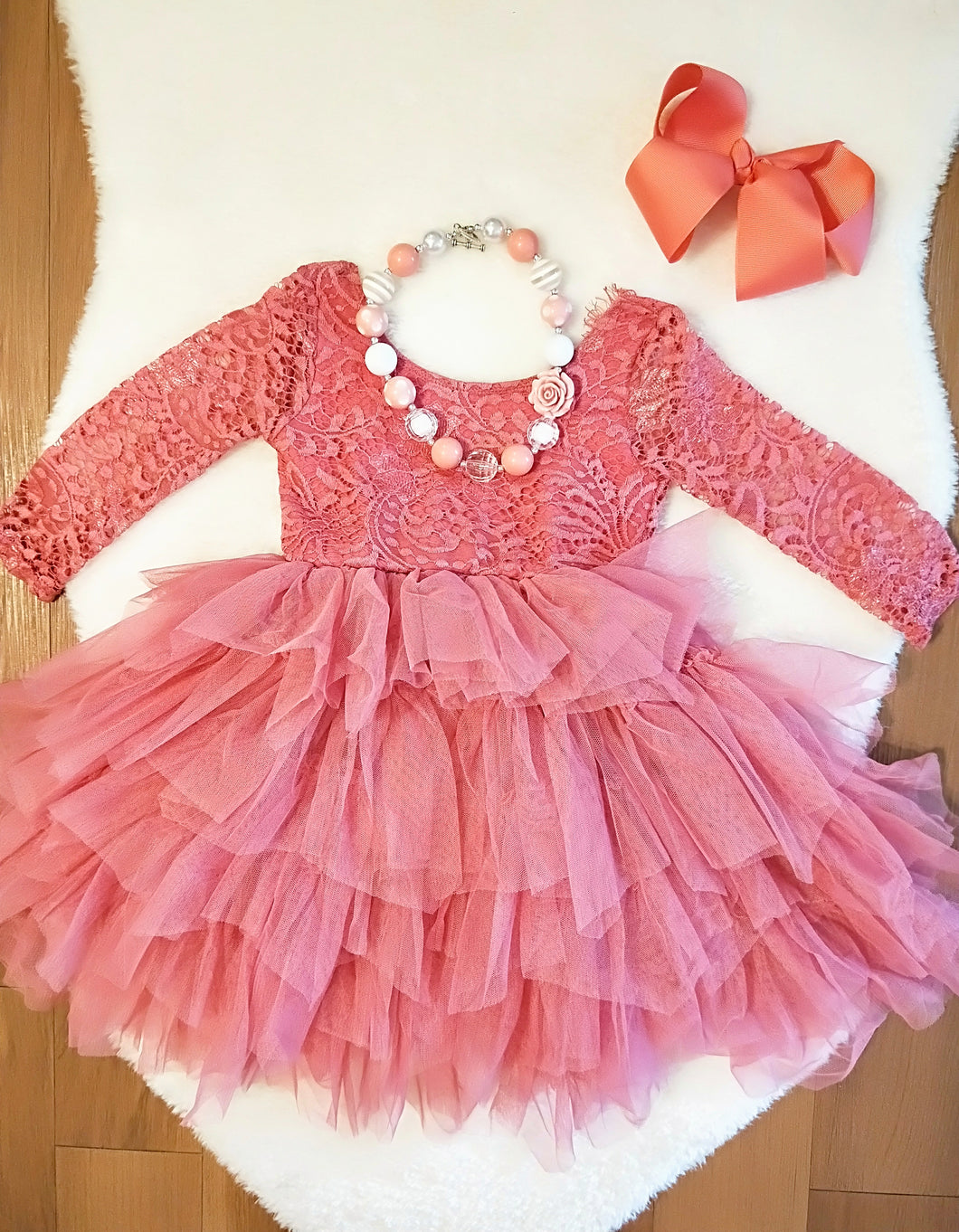 Pretty in Pink Lace Tulle Dress - ARIA KIDS