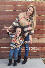 Aria Mommy and Me Plaid Poncho - Mother Daughter Matching 2-Piece Set (4 Colors) - ARIA KIDS