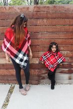 ARIA Red Plaid Poncho - Matching Mommy and Me 2-Pc Gift Set - ARIA KIDS