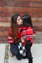 ARIA Red Plaid Poncho - Matching Mommy and Me 2-Pc Gift Set - ARIA KIDS