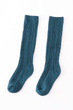 Teal knit knee high sock - ARIA KIDS