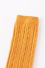 Mustard knit knee high sock - ARIA KIDS
