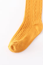 Mustard knit knee high sock - ARIA KIDS