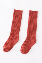 Rust knit knee high sock - ARIA KIDS