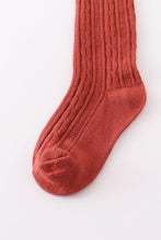 Rust knit knee high sock - ARIA KIDS
