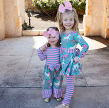 "Piper" Unicorn and Rainbows Stripe Romper - ARIA KIDS