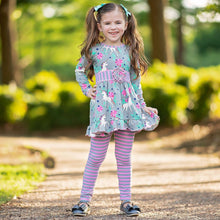 "Peyton" Unicorn and Rainbows Stripe Cotton Dress Outfit - ARIA KIDS