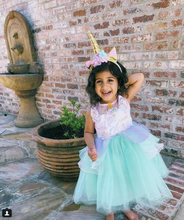 Mint "My Unicorn Princess" Floral Tutu Dress - ARIA KIDS