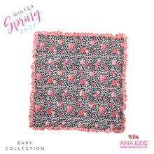 Leopard Pink Rose Ruffle Minky Baby Blanket - ARIA KIDS