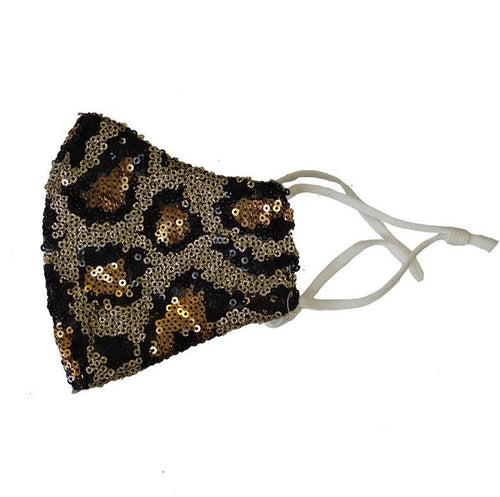 Adult Leopard Sequin Mask - ARIA KIDS