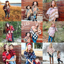 Girls Size - ARIA Plaid Collared Poncho - in 4 Colors - ARIA KIDS