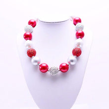 WHOLESALE CLEARANCE BUNDLE - "Robin" Mommy and Me Chunky Necklace Christmas Gift in Red & Silver - ARIA KIDS