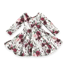 WHOLESALE BUNDLE - Mia Maroon Floral Print Twirl Dress (8 Pieces) - ARIA KIDS