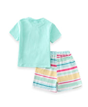 Mint Stripe Bunny Boys Top & Shorts Set - ARIA KIDS