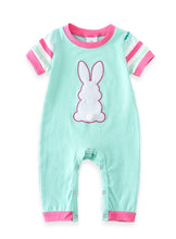 Mint Stripe Bunny Baby Boy Romper - ARIA KIDS