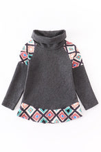 Ellie Mommy & Me Geometric Printed Turtleneck Grey Pullovers - ARIA KIDS