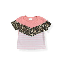 Mommy & Me Leopard Stripe Peach Shirts - ARIA KIDS