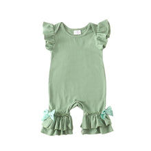 Bethany Flutter Sleeve Romper - MOSS GREEN 💚 - ARIA KIDS