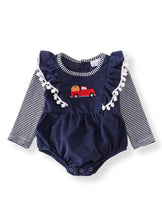 Navy Corduroy Pumpkin Truck Baby Romper & Shirt Set - ARIA KIDS