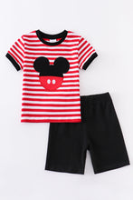 Red stripe mouse applique shorts set - ARIA KIDS