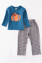 Teal pumpkin plaid pants set - ARIA KIDS