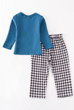 Teal pumpkin plaid pants set - ARIA KIDS