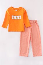 Orange plaid candy corn smocked boy set - ARIA KIDS