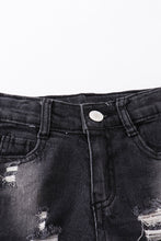 Grey bee "kind" ruffle denim shorts set