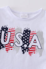 July 4th "USA" print skirt suit