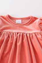 Pumpkin floral velvet ruffle pants set