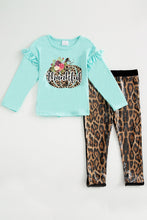 Thanksgiving pumpkin leopard sequin pants set