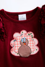 Maroon turkey applique  Denim set - ARIA KIDS