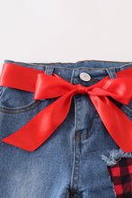Red and black plaid top & jean pants set - ARIA KIDS