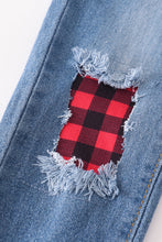 Red and black plaid top & jean pants set - ARIA KIDS