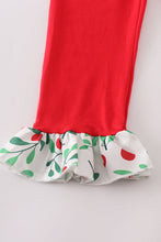Green christmas tree embroidery smocked ruffle set - ARIA KIDS