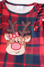 Red plaid deer applique girl set - ARIA KIDS