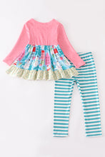 Pink floral stripe girls set - ARIA KIDS