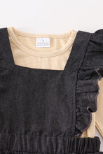 Navy christmas tree applique denim dress set - ARIA KIDS